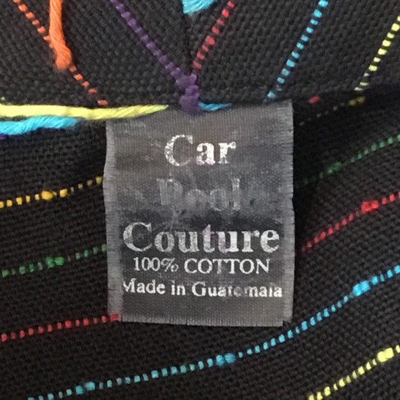 Car Pool Couture Funky Retro Black/Colorful Fringe Stripe Open-Front Blazer Larg - Picture 12 of 12